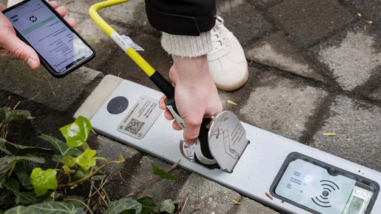 This Curbside EV Charger Fits Right Into The Sidewalk